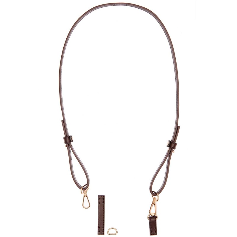 Bandoulière longues avec mousquetons, marron/or